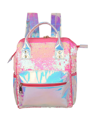 EYE-CATCHY HOLOGRAM PINK BACKPACK