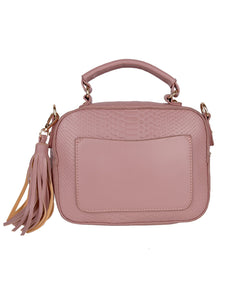 Snakeskin Tassel Sling-Pink
