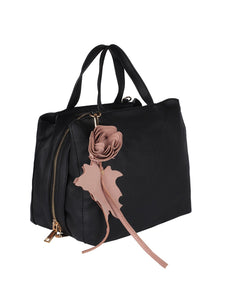 Flower Detail Handbag-Black