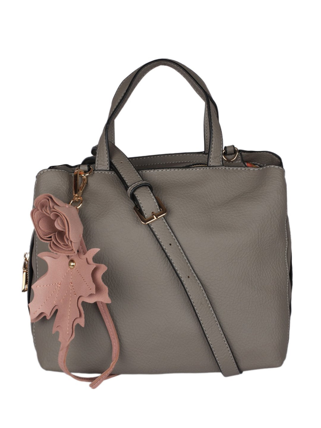 Flower Detail Handbag-Grey