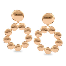 Load image into Gallery viewer, CIRCULAR GLOSSY GOLD EARRINGS