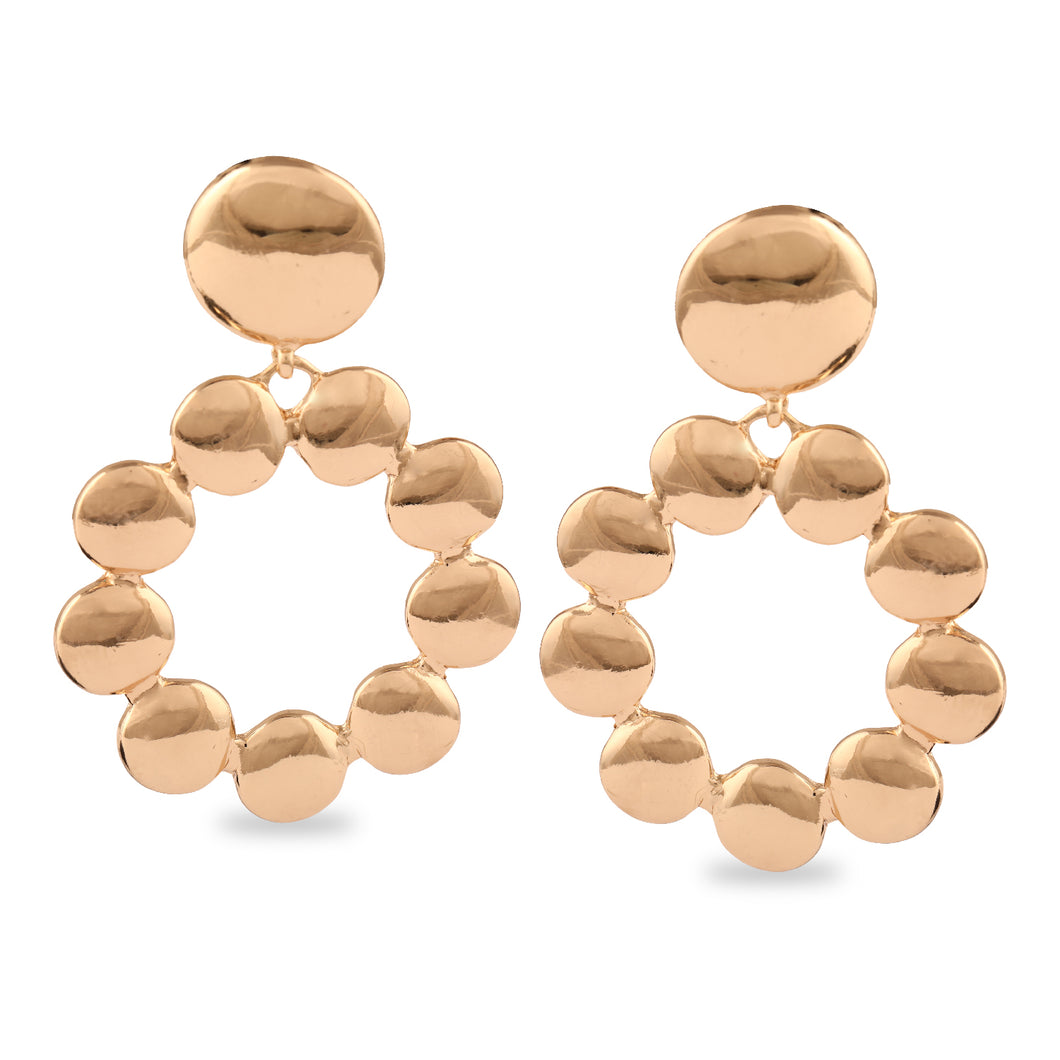 CIRCULAR GLOSSY GOLD EARRINGS