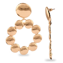 Load image into Gallery viewer, CIRCULAR GLOSSY GOLD EARRINGS