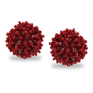 SET OF 3 STUDS BURGUNDY