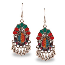 Load image into Gallery viewer, Intricately Carved Oxidised rainbow Earrings