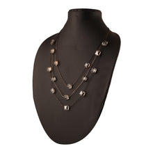 Load image into Gallery viewer, MULTILAYERED NECKLACE WITH SQUARE RAINBOW SHINE CRYSTAL BEADS