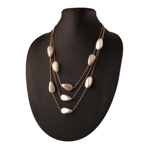 MULTILAYERED NECKLACE WITH DROP SHAPED BEADS