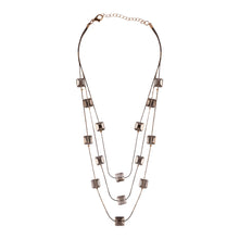 Load image into Gallery viewer, MULTILAYERED NECKLACE WITH SQUARE RAINBOW SHINE CRYSTAL BEADS