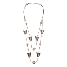Load image into Gallery viewer, MULTILAYERED SILVER BUTTERFLY NECKLACE