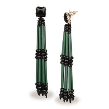 Load image into Gallery viewer, EXCLUSIVE GREEN TASSEL EARRINGS CELEBRITY STYLE