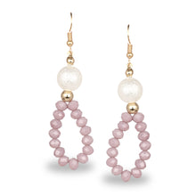 Load image into Gallery viewer, BEADED MAUVE LOOP OFFICE EARRINGS