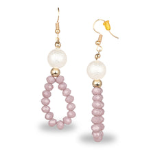 Load image into Gallery viewer, BEADED MAUVE LOOP OFFICE EARRINGS