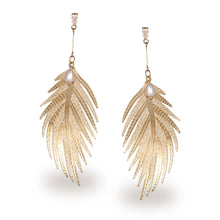 Load image into Gallery viewer, GOLDEN LEAF DESIGNER PARTY EARRINGS