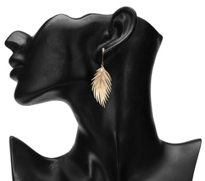 GOLDEN LEAF DESIGNER PARTY EARRINGS