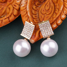 Load image into Gallery viewer, Golden Long Earings | CZ Stones | Pearl | Danglers