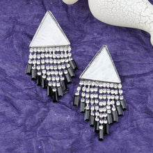 Load image into Gallery viewer, Silver Long Earings | CZ Stones | Danglers | White