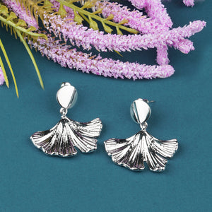 Silver Earings | Foil | Leaf | Danglers