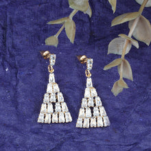 Load image into Gallery viewer, Golden Long Earing| CZ Stones | Chandelier