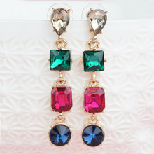 Load image into Gallery viewer, Golden Long Earings | Multi Color | CZ Stone | Hanging