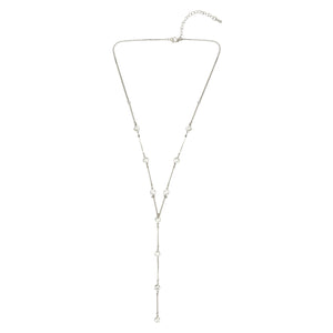 LONG SILVER DIAMONG NECKLACE
