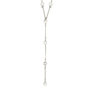 LONG SILVER DIAMONG NECKLACE