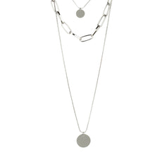 Load image into Gallery viewer, 3 LAYER SILVER CHARM NECKLACE