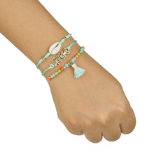 Load image into Gallery viewer, TURQUOISE 3 LAYERED BRACELET WITH FISH CHARM