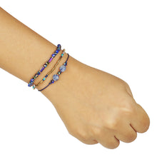 Load image into Gallery viewer, 3 LAYERS BLUE BEAD BRACELET