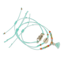 Load image into Gallery viewer, TURQUOISE 3 LAYERED BRACELET WITH FISH CHARM