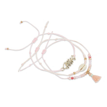 Load image into Gallery viewer, 3 LAYERED PINK BEADED BRACELET WITH FISH CHARM