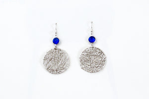 Silver Mesh Circle Earrings