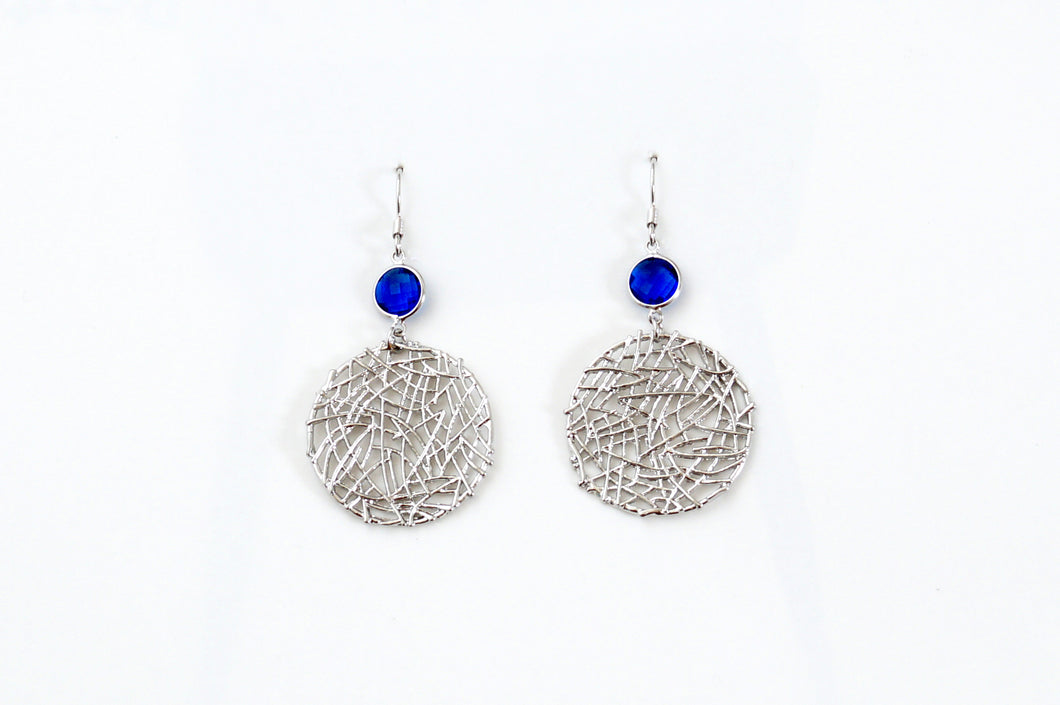 Silver Mesh Circle Earrings