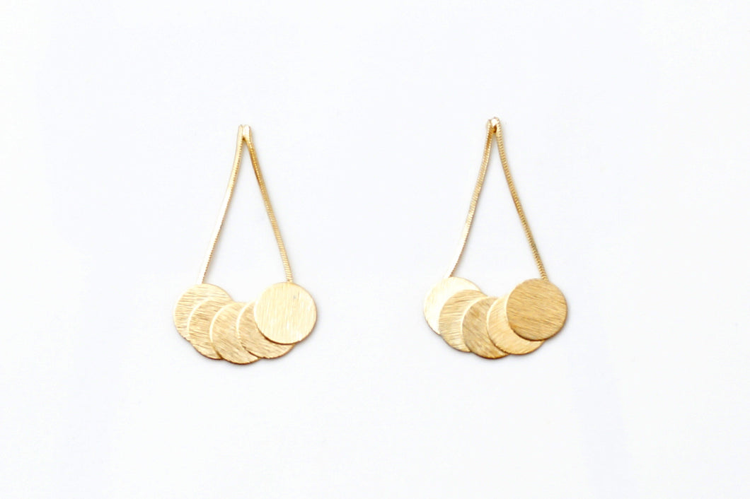 Gold Cherry Sign Earrings