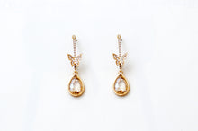 Load image into Gallery viewer, Diamond Butterfly Drop Earrings