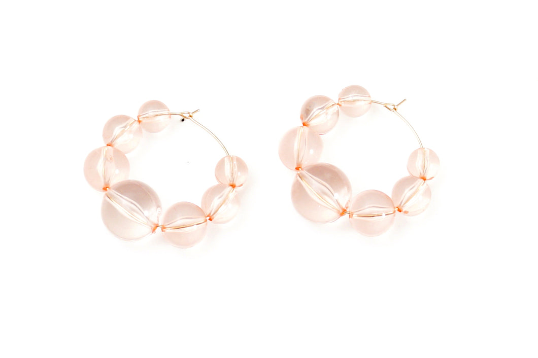 Pink Bubble Hoop Earrings