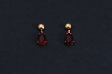 Load image into Gallery viewer, Bold Red Stone Drop Earrings