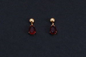 Bold Red Stone Drop Earrings