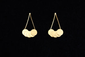 Gold Cherry Sign Earrings