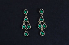 Load image into Gallery viewer, Green Chandelier Earrings