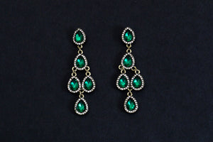 Green Chandelier Earrings