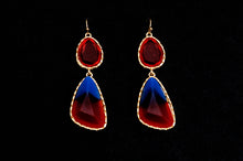 Load image into Gallery viewer, Red &amp; Blue Infusion Dangler Earrings