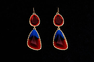 Red & Blue Infusion Dangler Earrings