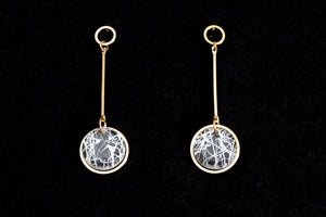 Gold on Future Crystal Dangle Earrings