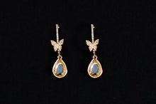 Load image into Gallery viewer, Diamond Butterfly Drop Earrings
