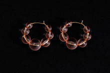Load image into Gallery viewer, Pink Bubble Hoop Earrings