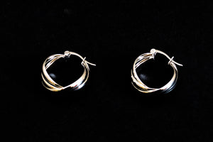 Small Twists Silver Hoops