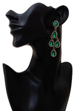 Load image into Gallery viewer, Green Chandelier Earrings