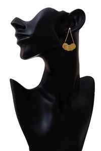 Gold Cherry Sign Earrings