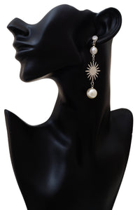 Silver Sunlight with Pearl Drop Earrings