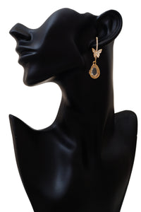 Diamond Butterfly Drop Earrings